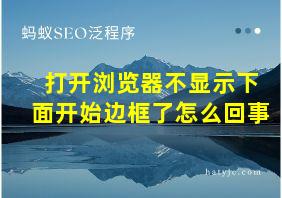 打开浏览器不显示下面开始边框了怎么回事