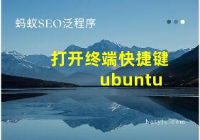 打开终端快捷键 ubuntu