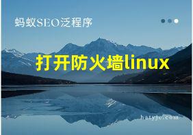 打开防火墙linux