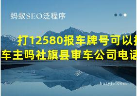 打12580报车牌号可以找到车主吗社旗县审车公司电话吗