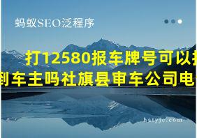 打12580报车牌号可以找到车主吗社旗县审车公司电话