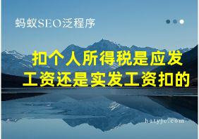 扣个人所得税是应发工资还是实发工资扣的