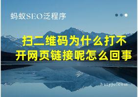 扫二维码为什么打不开网页链接呢怎么回事