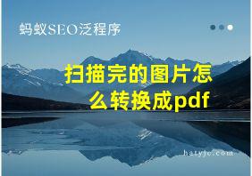 扫描完的图片怎么转换成pdf