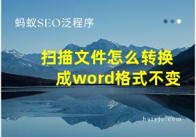 扫描文件怎么转换成word格式不变