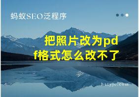 把照片改为pdf格式怎么改不了