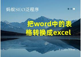 把word中的表格转换成excel