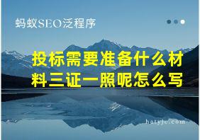 投标需要准备什么材料三证一照呢怎么写