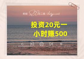 投资20元一小时赚500