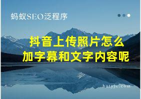 抖音上传照片怎么加字幕和文字内容呢