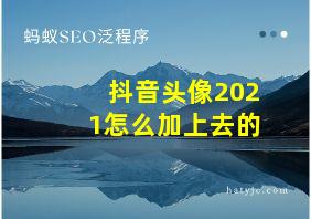 抖音头像2021怎么加上去的