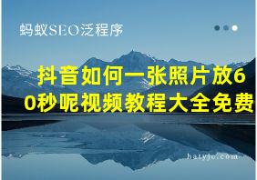 抖音如何一张照片放60秒呢视频教程大全免费