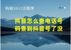 抖音怎么查电话号码查到抖音号了没