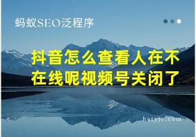 抖音怎么查看人在不在线呢视频号关闭了