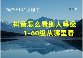 抖音怎么看别人等级1-60级从哪里看