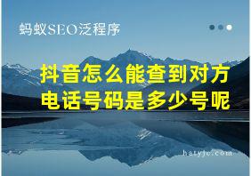 抖音怎么能查到对方电话号码是多少号呢