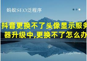 抖音更换不了头像显示服务器升级中,更换不了怎么办