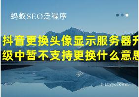 抖音更换头像显示服务器升级中暂不支持更换什么意思