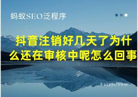 抖音注销好几天了为什么还在审核中呢怎么回事