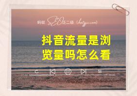 抖音流量是浏览量吗怎么看