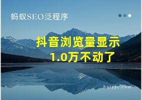 抖音浏览量显示1.0万不动了