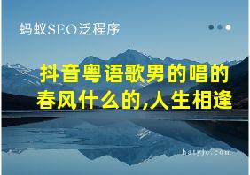 抖音粤语歌男的唱的春风什么的,人生相逢