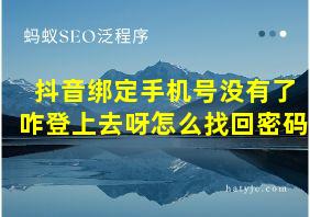 抖音绑定手机号没有了咋登上去呀怎么找回密码