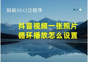 抖音视频一张照片循环播放怎么设置