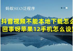 抖音视频不能本地下载怎么回事呀苹果12手机怎么设置