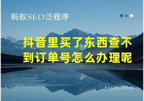 抖音里买了东西查不到订单号怎么办理呢