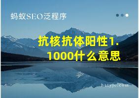 抗核抗体阳性1.1000什么意思