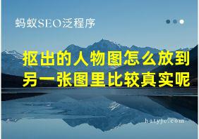 抠出的人物图怎么放到另一张图里比较真实呢