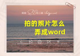 拍的照片怎么弄成word