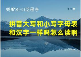 拼音大写和小写字母表和汉字一样吗怎么读啊