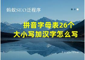 拼音字母表26个大小写加汉字怎么写