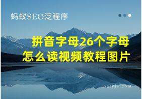 拼音字母26个字母怎么读视频教程图片