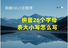 拼音26个字母表大小写怎么写