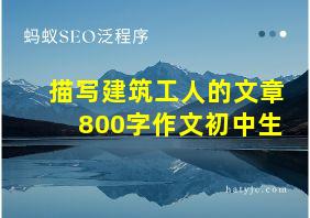 描写建筑工人的文章800字作文初中生