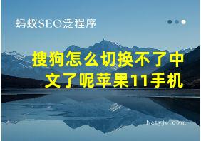 搜狗怎么切换不了中文了呢苹果11手机