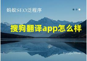 搜狗翻译app怎么样