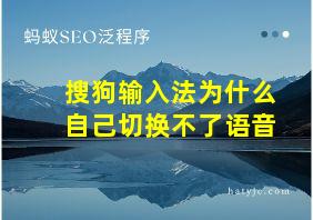 搜狗输入法为什么自己切换不了语音