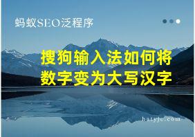 搜狗输入法如何将数字变为大写汉字