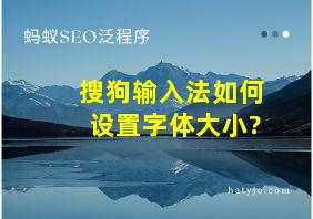 搜狗输入法如何设置字体大小?