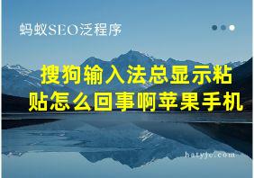 搜狗输入法总显示粘贴怎么回事啊苹果手机