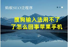 搜狗输入法用不了了怎么回事苹果手机