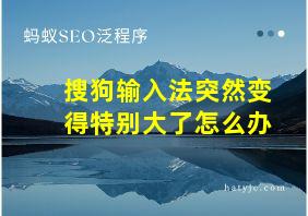 搜狗输入法突然变得特别大了怎么办