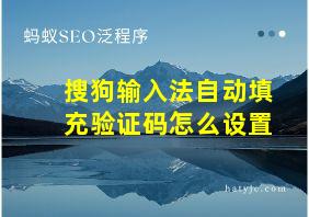 搜狗输入法自动填充验证码怎么设置