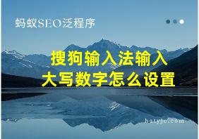 搜狗输入法输入大写数字怎么设置