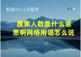 搜索人数是什么意思啊网络用语怎么说