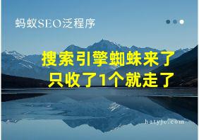 搜索引擎蜘蛛来了只收了1个就走了